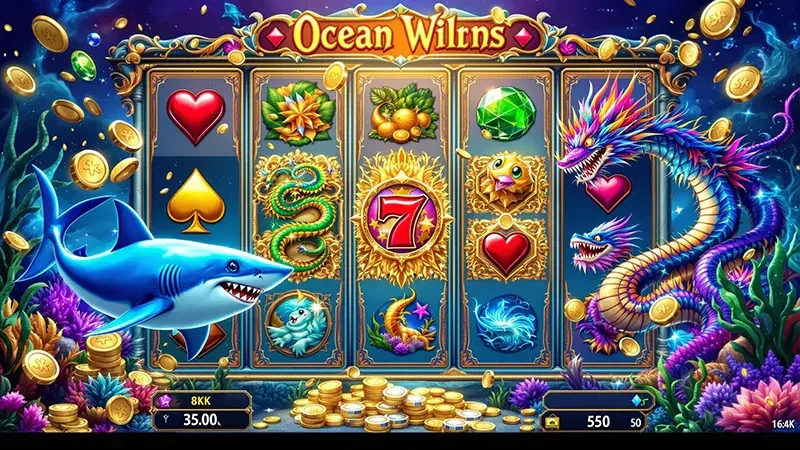 Adegan target ikan dan meriam dalam permainan arcade bawah laut